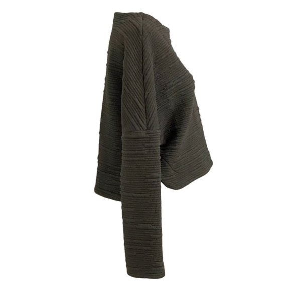 COKLUCH CHARCOAL GREY / WASHED BLACK TEXTURED CROPPED BOXY SWEATSHIRT - XS - Picture 3 of 9